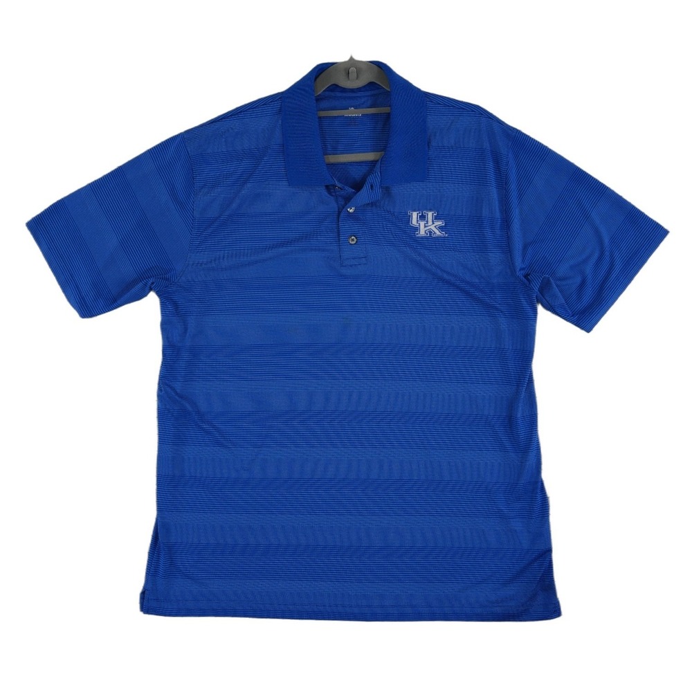 Knights Apparel Kentucky Wildcats Polo Shirt Men's Size Medium Blue Striped UK